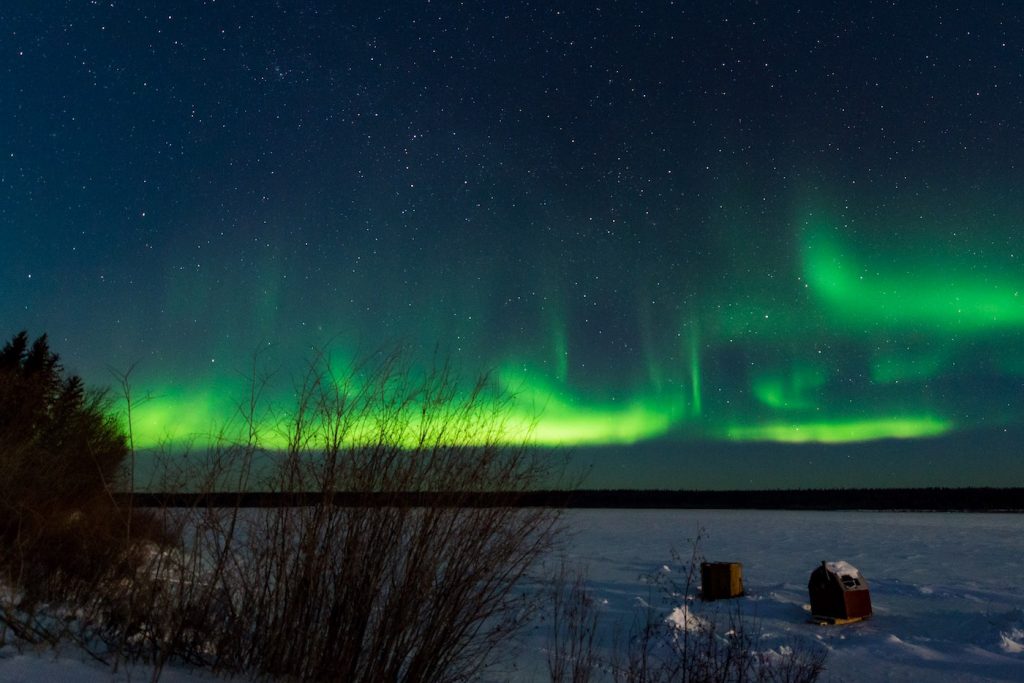 Auroras boreales fotografiadas desde Territorios del Noroeste, Canadá