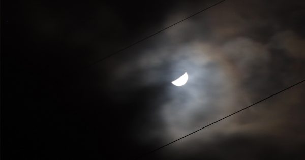 La Luna fotografiada desde Arenys de Munt, Barcelona