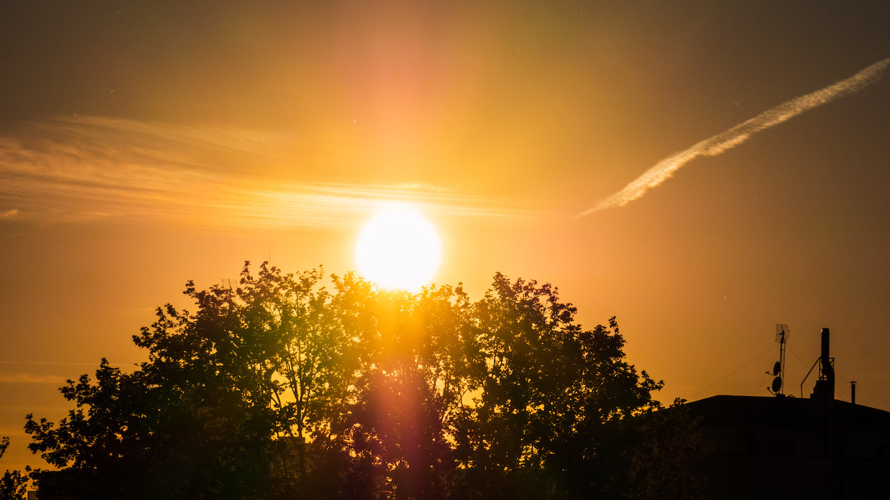 Fotografías del atardecer tomadas desde Zaragoza, España
