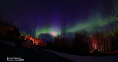 Imagen de auroras boreales tomada desde Alaska (8-abril)