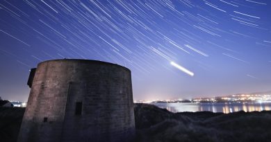 Imagen de rastro de estrellas tomada desde Irlanda del Norte