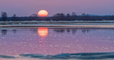 La puesta de Sol fotografiada desde Muonio, Finlandia