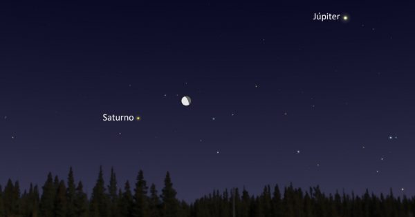 La conjunción de la Luna y Saturno será visible la madrugada del 25 de abril