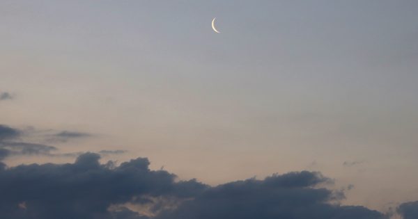La Luna menguante fotografiada desde Arenys de Munt, Barcelona