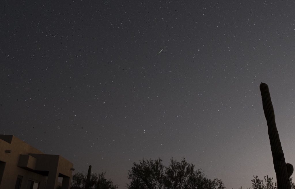 Imagen de una eta acuárida captada desde Arizona, Estados Unidos