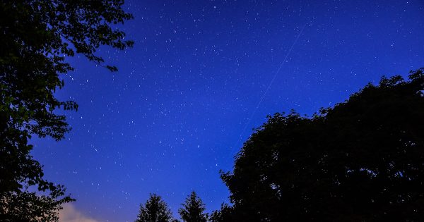 El paso de los satélites Starlink captado desde Maryland, EE. UU.