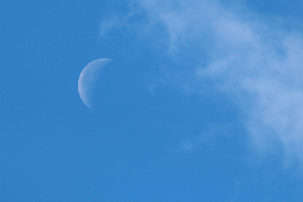 Foto de la Luna menguante tomada desde Arenys de Munt, Barcelona