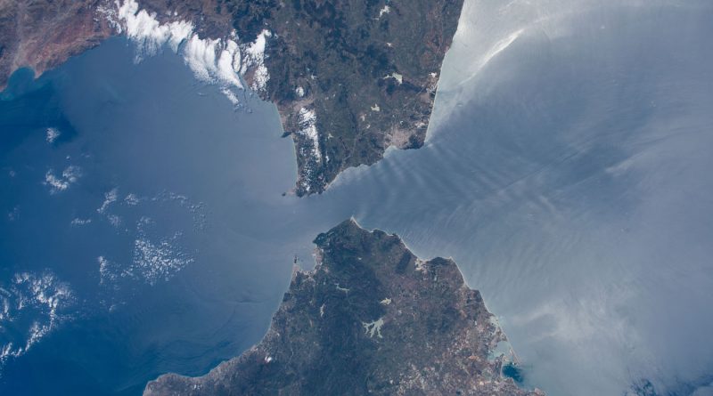 Foto del estrecho de Gibraltar tomada desde la Estación Espacial Internacional