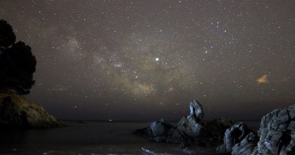 Imágenes de la Vía Láctea tomadas desde Sant Antoni de Calonge, Girona