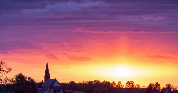 El atardecer captado desde Bydgoszcz, Polonia