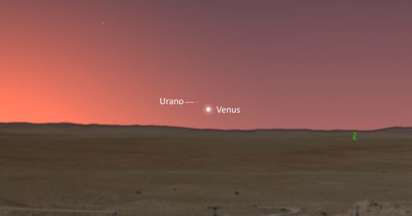 Venus y Urano tendrán su máxima aproximación antes del amanecer del 18 de mayo