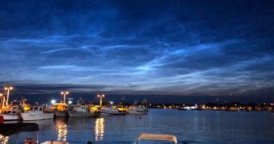 Nubes noctilucentes fotografiadas desde Umag, Croacia