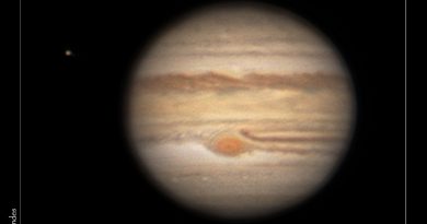 Imagen de Júpiter y Europa tomada desde Queensland, Australia