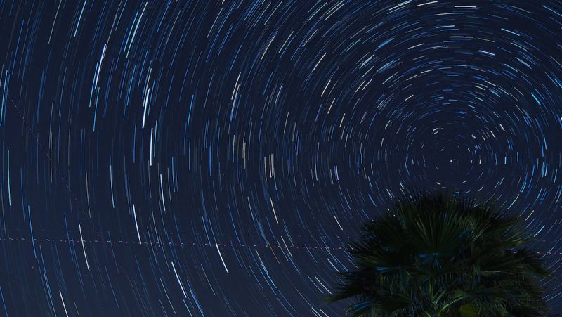 Imagen de rastro de estrellas tomada desde Arenys de Munt, Barcelona