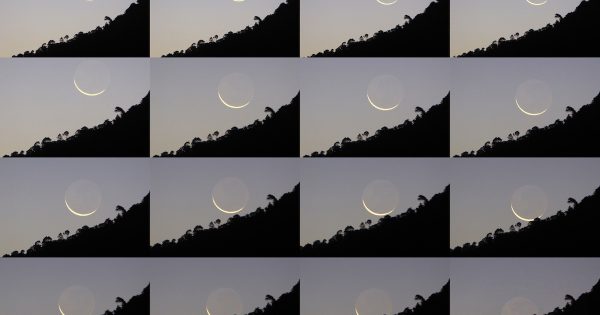 La puesta de la Luna creciente captada desde Zimbabue