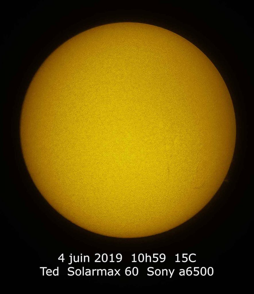 Imagen del Sol tomada desde Montreal, Canadá