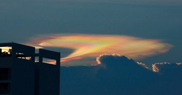 Nubes iridiscentes captadas desde Nuevo México, Estados Unidos