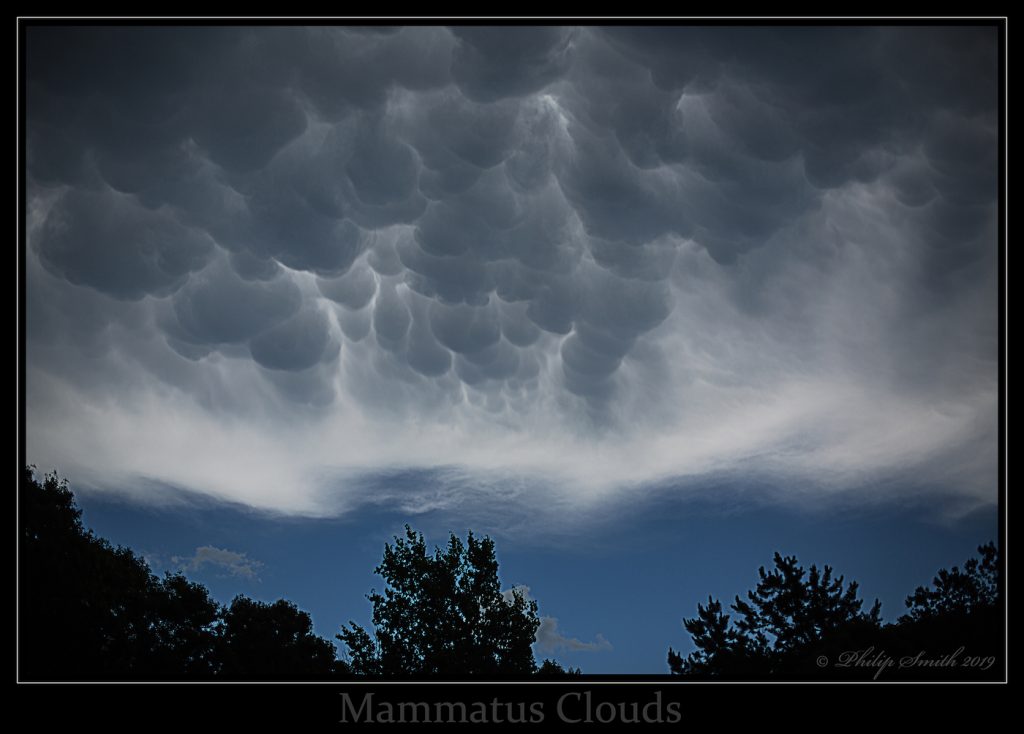 Nubes mammatus fotografiadas desde Nueva York, Estados Unidos