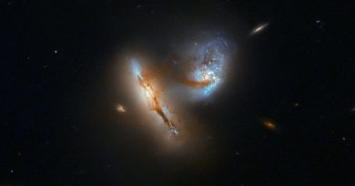 El Hubble observa el encuentro cercano entre dos galaxias en la constelación de Aries