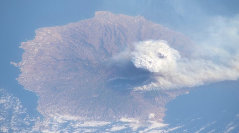 La isla de Gran Canaria fotografiada desde la ISS (18-agosto-2019)