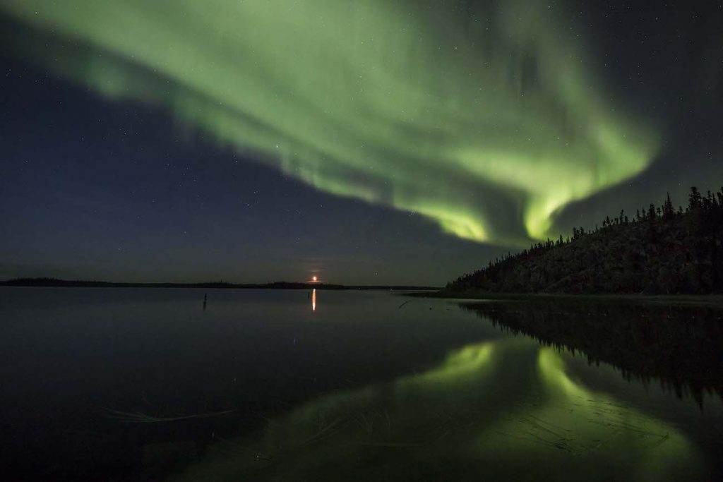 Auroras boreales fotografiadas desde los Territorios del Noroeste, Canadá