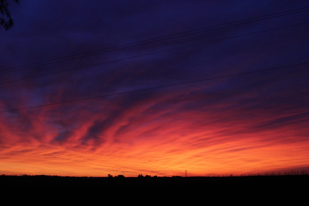 El amanecer captado desde Iowa, Estados Unidos