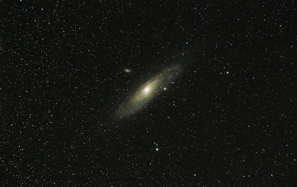 Imagen de la Galaxia de Andrómeda tomada desde Santa Olalla del Cala, España