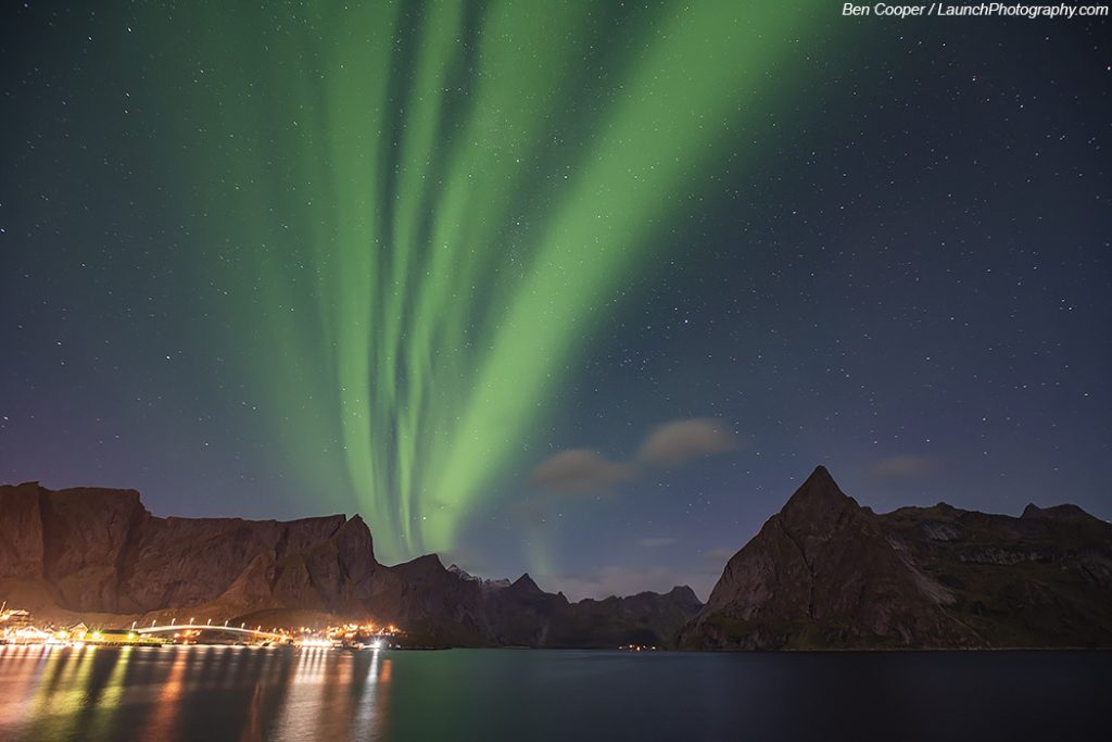 Auroras boreales fotografiadas desde Reine, Noruega