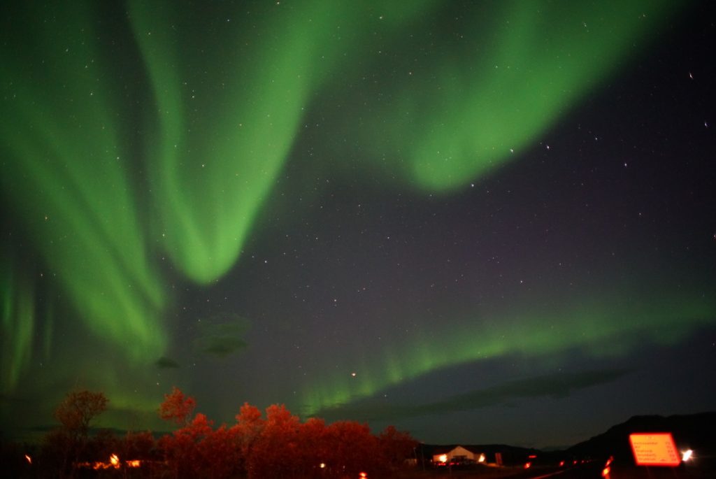 Auroras boreales fotografiadas desde Hjardharfell, Islandia