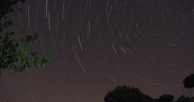 Imagen de rastro de estrellas tomada desde Arenys de Munt, Barcelona