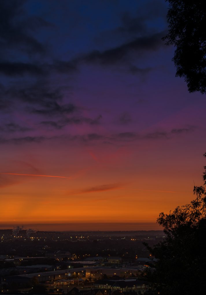 El atardecer fotografiado desde Somerset, Inglaterra