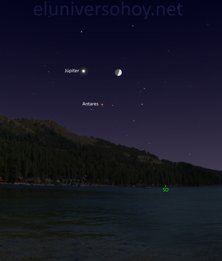 Esta noche se podrá ver la conjunción de la Luna y Júpiter