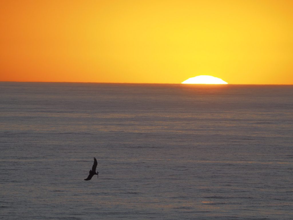 La puesta de Sol captada desde Santa Cruz, California