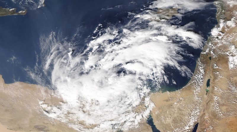 Una tormenta inusual sobre el mar Mediterráneo