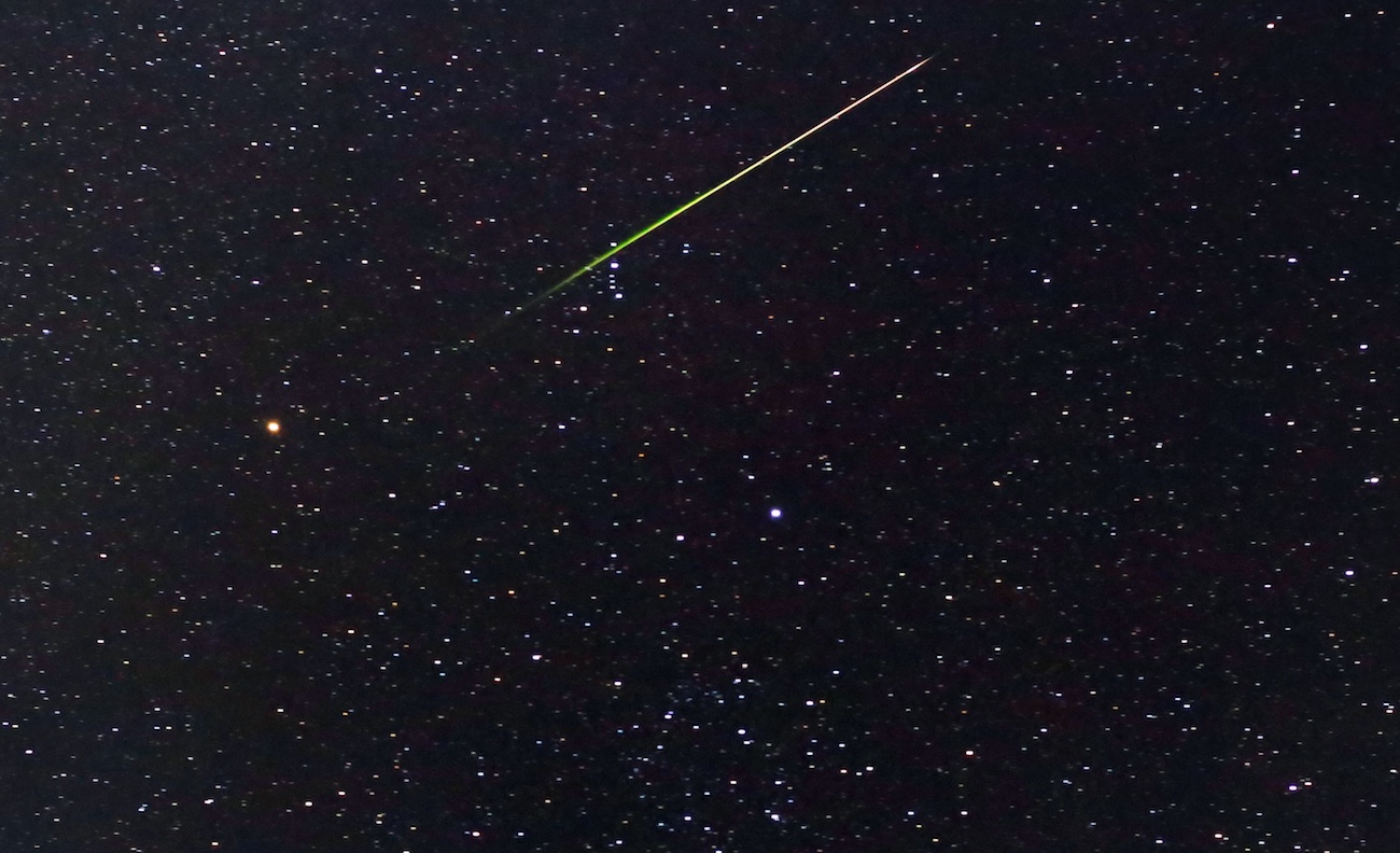 Imagen de una oriónida captada desde Devon, Inglaterra