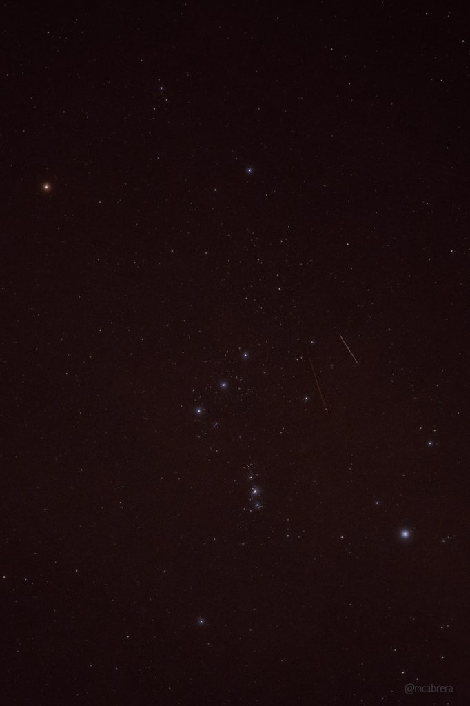 Imagen de la constelación de Orión tomada desde Tenerife, España