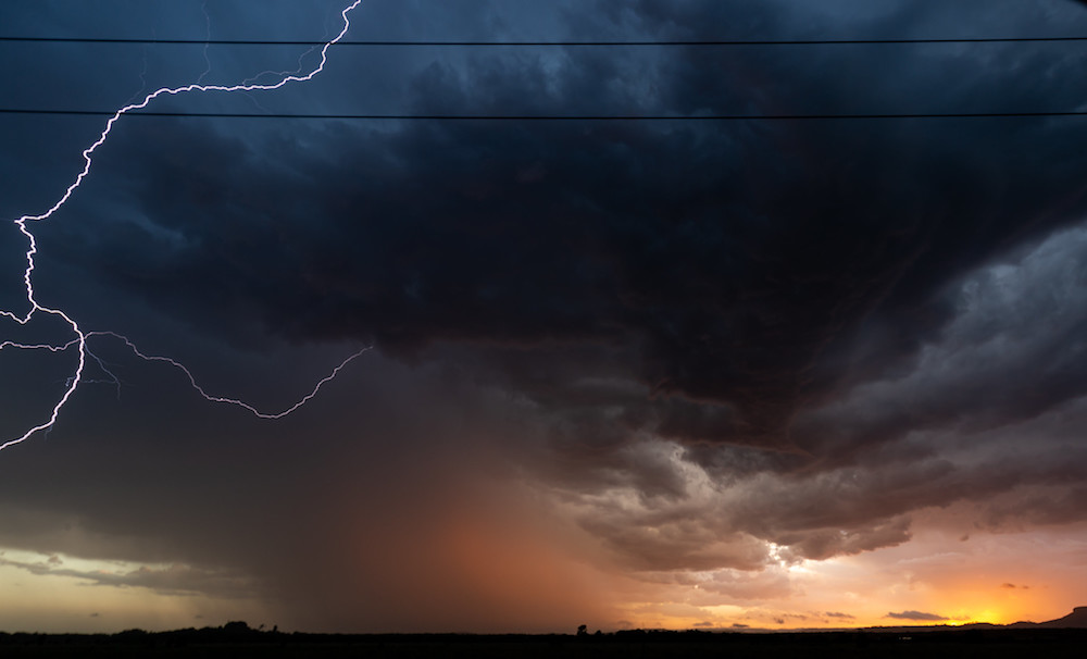 Tormenta eléctrica fotografiada desde Texas, Estados Unidos
