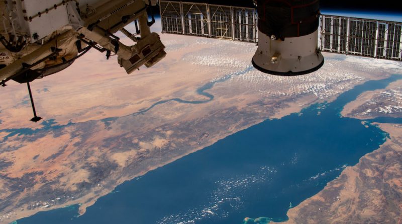Imagen del mar Rojo y el río Nilo tomada desde la ISS