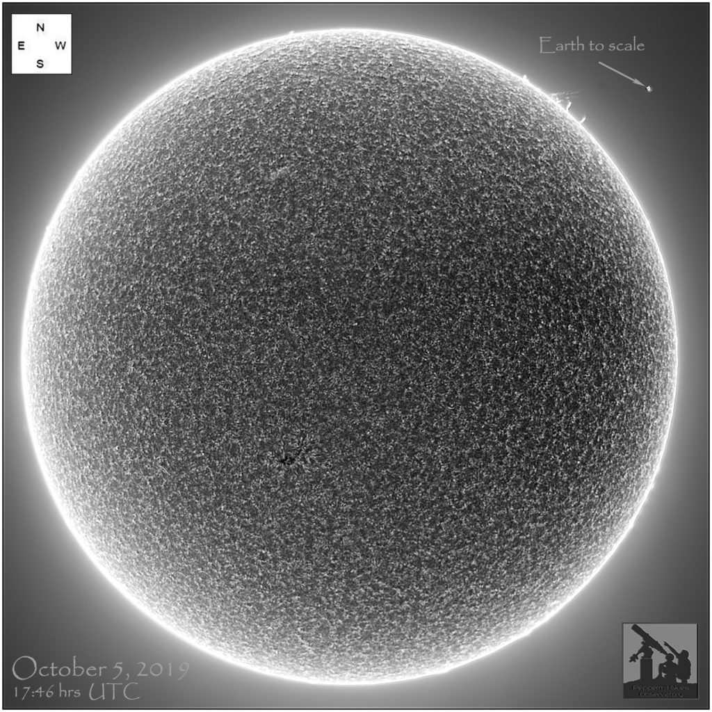 Imagen del Sol tomada en la línea de emisión H-alfa (5-octubre)