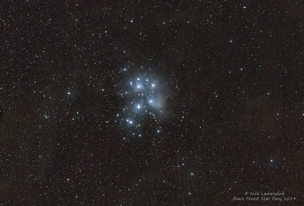 Foto de las Pléyades tomada desde Pennsylvania, Estados Unidos