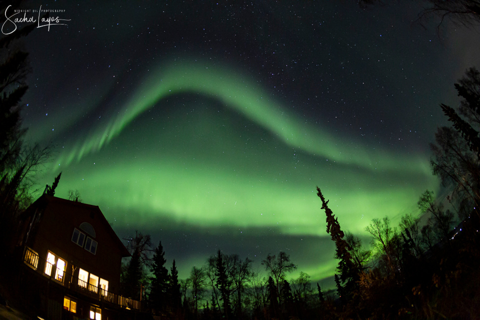 Auroras boreales captadas sobre Fairbanks, Alaska