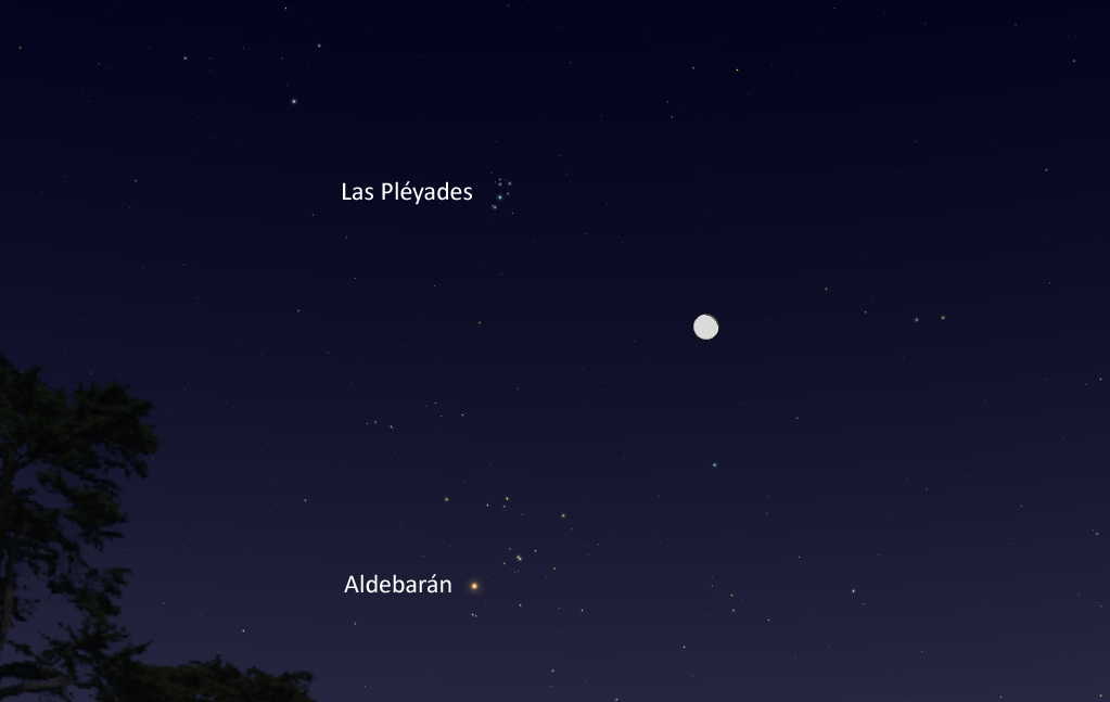 La conjunción de la Luna y las Pléyades será visible esta noche