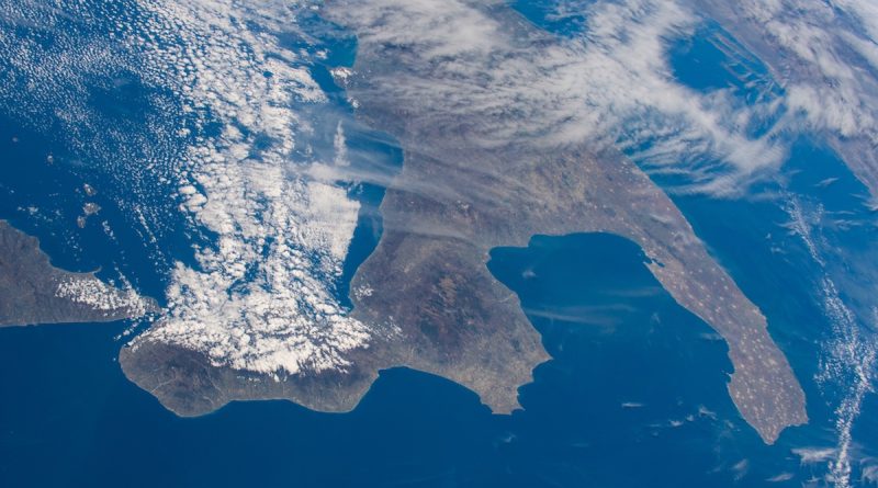 Imagen del sur de Italia tomada desde la Estación Espacial Internacional