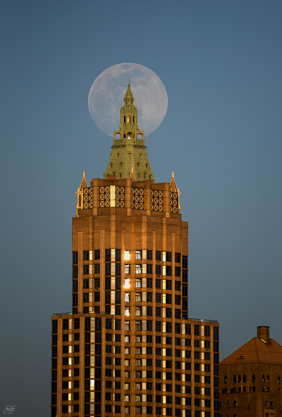 La Luna fotografiada desde Nueva York, Estados Unidos