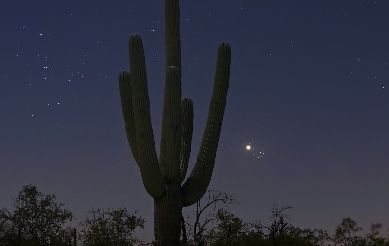 Foto de Venus y las Pléyades tomada desde Tucson, Arizona