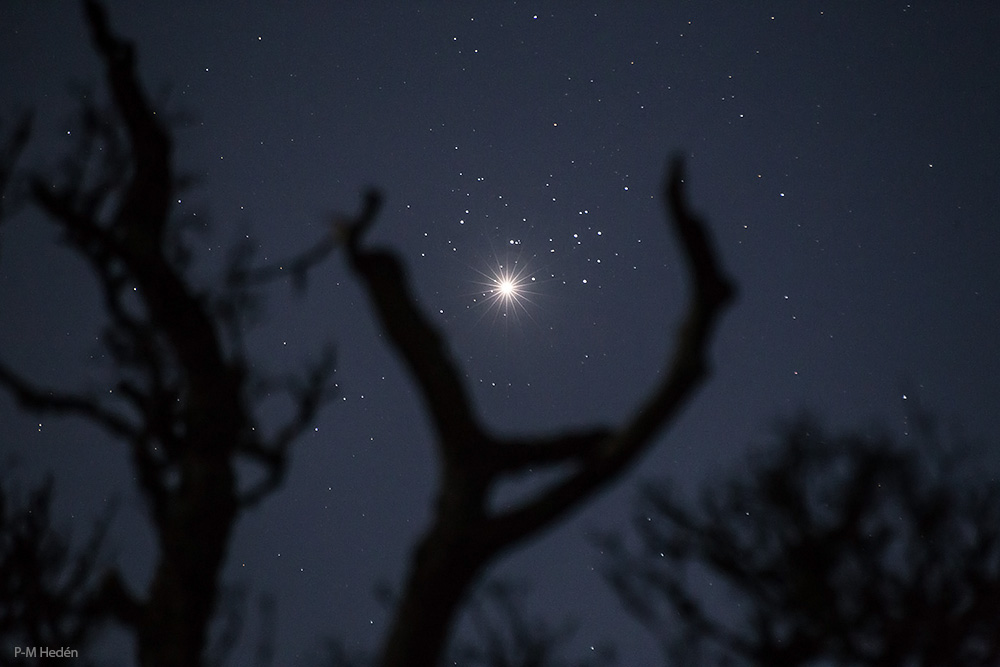 La conjunción de Venus y las Pléyades captada desde Vallentuna, Suecia