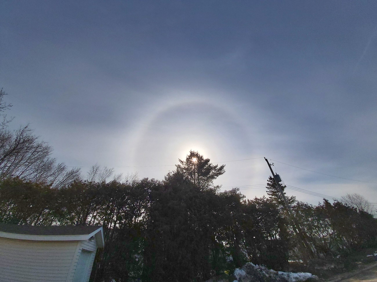 Halo solar fotografiado desde Ontario, Canadá