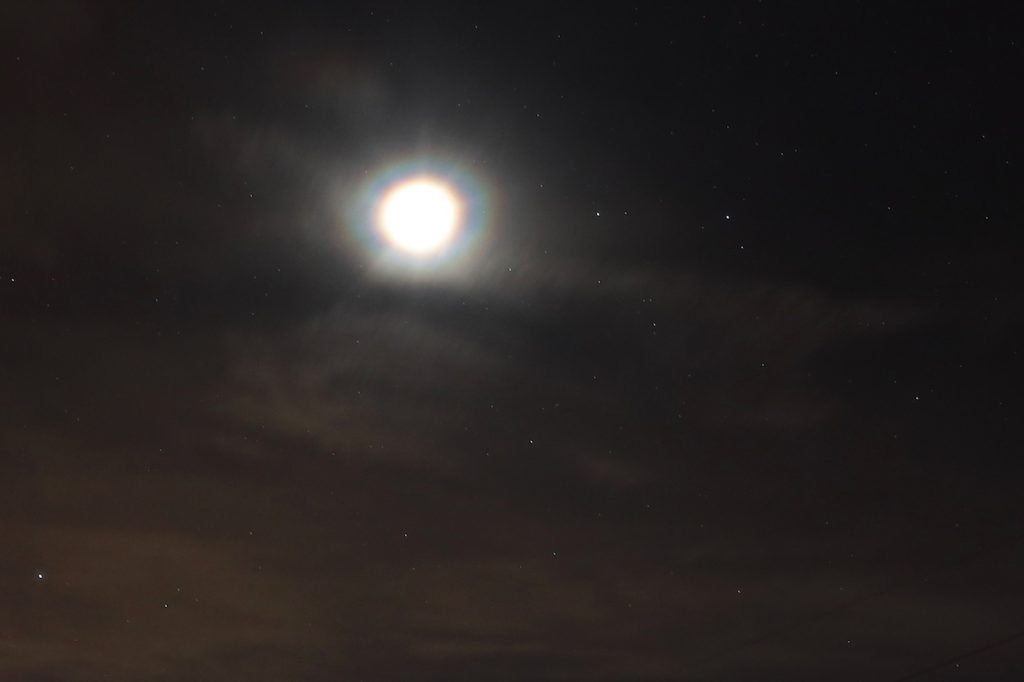 Fotos de la Luna, Pólux y Cástor, tomadas desde Arenys de Munt, Barcelona