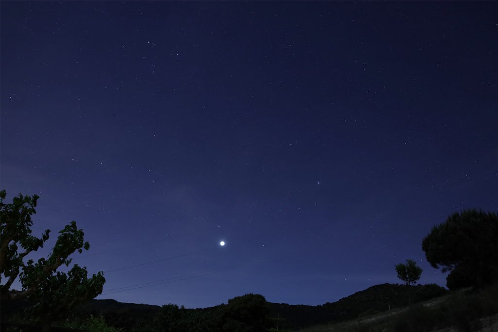 Fotos de Venus y la Luna tomadas desde Arenys de Munt, Barcelona