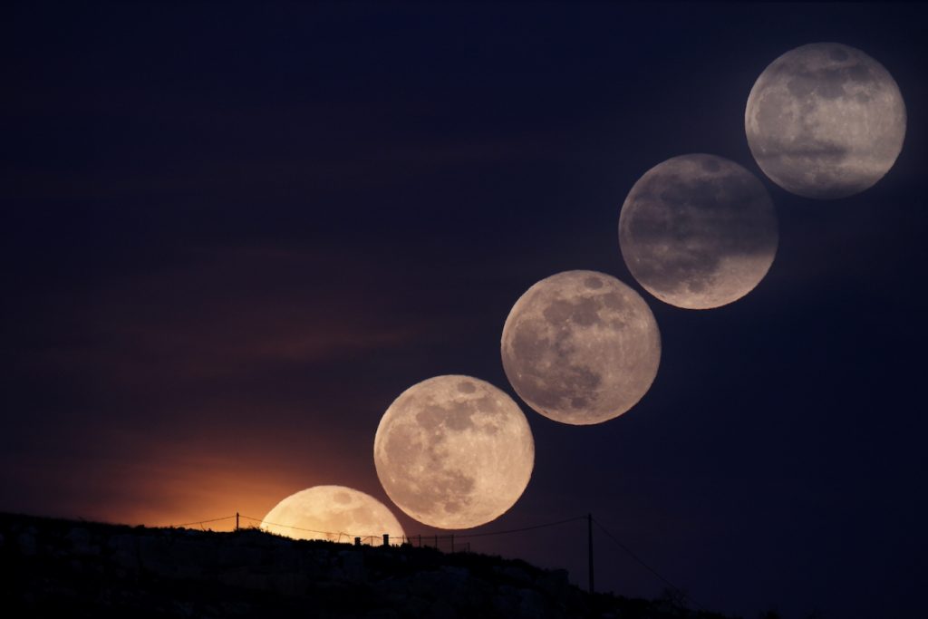 La secuencia de la salida de la Luna captada desde Francia